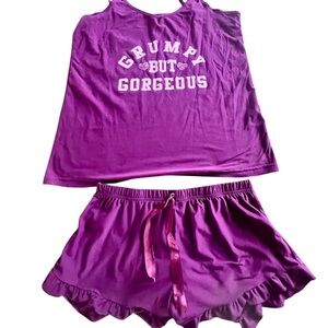 Purple Sleepwear Set - Grumpy But Gorgeous Women’s Medium